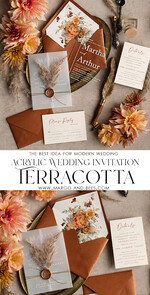 WEDDING INVITATIONS modern calligraphy / fine art Fall Terracotta Acrylic Wedding Invitation set, Real Pampas Grass Floral Wedding Invitations, Copper French Provence Invitation suite, Rust Pampas Grass Boho wedding invitation suite, Modern Fine Art Burnt Orange Wedding Invitation Suite22