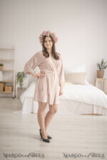 BRIDESMAID/BEST MAN BOX WEDDING ROBE  Gift for Maid of Honor; Will you be my bridesmaid gift. wedding soft robe velvet, Blush romantic wedding robe9