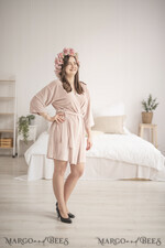 BRIDESMAID/BEST MAN BOX WEDDING ROBE  Gift for Maid of Honor; Will you be my bridesmaid gift. wedding soft robe velvet, Blush romantic wedding robe9