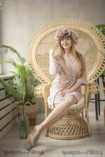 BRIDESMAID/BEST MAN BOX WEDDING ROBE  Gift for Maid of Honor; Will you be my bridesmaid gift. wedding soft robe velvet, Blush romantic wedding robe9