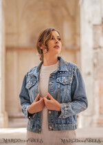   jeans wedding jacket denim bride custom vintage jacket for photoshoot5