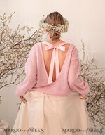 BRIDE bolero, robes, garter WEDDING BOLERO & SHRUGS Pink Wedding bolero long sleeve Shrug Women Wedding, Bridal Sweater Cover, Jacket for Bride,  Bridal Blouse Bridal Shrug 8