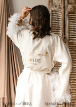 Ivory satin dressing gown shop