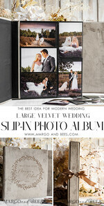 Wedding Photo Album With Sleeves for 4x6 Photos Slipcase, Large  Personalized Velvet Slip in Photo Album for up to 1000 Photos Slipcase 