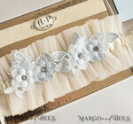 BRIDE bolero, robes, garter GARTER FOR BRIDE Romantic ecru bridal garter for the bride, crafted from delicate lace. Comfortable, elegant, and handmade – perfect for your wedding day or as a bridal gift3