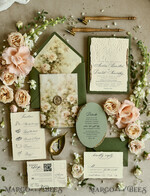 WEDDING INVITATIONS embossed invites  Wedding Invitation, Golden deboss Roses Floral Wedding Invitation, 46