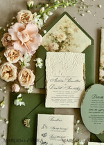 WEDDING INVITATIONS embossed invites  Wedding Invitation, Golden deboss Roses Floral Wedding Invitation, 46