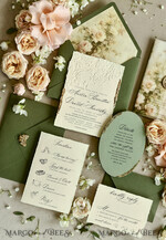 WEDDING INVITATIONS embossed invites  Wedding Invitation, Golden deboss Roses Floral Wedding Invitation, 46