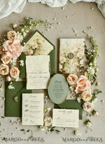 WEDDING INVITATIONS embossed invites  Wedding Invitation, Golden deboss Roses Floral Wedding Invitation, 46