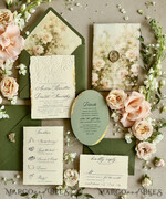 WEDDING INVITATIONS embossed invites  Wedding Invitation, Golden deboss Roses Floral Wedding Invitation, 46