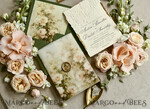 WEDDING INVITATIONS embossed invites  Wedding Invitation, Golden deboss Roses Floral Wedding Invitation, 46