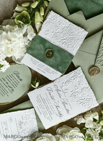 WEDDING INVITATIONS embossed invites  Bespoke Embossed Blind Sage green Gold Wedding Invitation, Golden greenery deboss Roses Floral Wedding Invitation, Boho Ecru Garden Debossed Invitation suite,  Cotton paper wedding invitation suite, Deckled Edge Invites, Torn Edge Wedding Invitations golden38