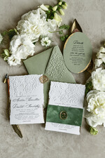 WEDDING INVITATIONS embossed invites  Bespoke Embossed Blind Sage green Gold Wedding Invitation, Golden greenery deboss Roses Floral Wedding Invitation, Boho Ecru Garden Debossed Invitation suite,  Cotton paper wedding invitation suite, Deckled Edge Invites, Torn Edge Wedding Invitations golden38