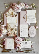 WEDDING INVITATIONS embossed invites Blush Pink Floral Wedding Invitations – Fine Art Invitations with Embossed Details, Floral Envelope Liners48