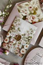 WEDDING INVITATIONS embossed invites Blush Pink Floral Wedding Invitations – Fine Art Invitations with Embossed Details, Floral Envelope Liners48