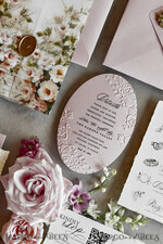 WEDDING INVITATIONS embossed invites Blush Pink Floral Wedding Invitations – Fine Art Invitations with Embossed Details, Floral Envelope Liners48