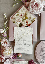 WEDDING INVITATIONS embossed invites Blush Pink Floral Wedding Invitations – Fine Art Invitations with Embossed Details, Floral Envelope Liners48