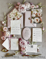 WEDDING INVITATIONS embossed invites Blush Pink Floral Wedding Invitations – Fine Art Invitations with Embossed Details, Floral Envelope Liners5