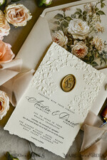 WEDDING INVITATIONS embossed invites  Wedding Invitation, Golden deboss Roses Floral Wedding Invitation, 37