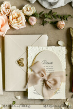 WEDDING INVITATIONS embossed invites  Wedding Invitation, Golden deboss Roses Floral Wedding Invitation, 37