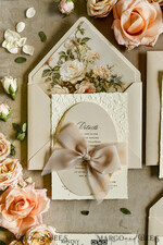 WEDDING INVITATIONS embossed invites  Wedding Invitation, Golden deboss Roses Floral Wedding Invitation, 37