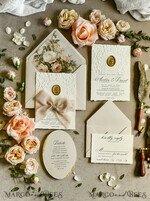 WEDDING INVITATIONS embossed invites  Wedding Invitation, Golden deboss Roses Floral Wedding Invitation, 37
