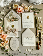 WEDDING INVITATIONS embossed invites  Wedding Invitation, Golden deboss Roses Floral Wedding Invitation, 37