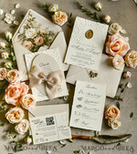 WEDDING INVITATIONS embossed invites  Wedding Invitation, Golden deboss Roses Floral Wedding Invitation, 37