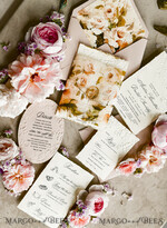 WEDDING INVITATIONS embossed invites Blush Pink Velvet Wedding Invitations – Embossed Floral Invitations with Deckled Edges, Wax Seal & Fine Art Paper33