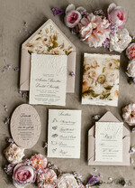 WEDDING INVITATIONS embossed invites Blush Pink Velvet Wedding Invitations – Embossed Floral Invitations with Deckled Edges, Wax Seal & Fine Art Paper33