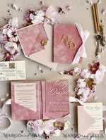 WEDDING INVITATIONS plexi acrylic mirror velvet Cover Clear Wedding Invitations, Elegant blush pink Wedding Cards,  Acrylic Wedding Invites, Mirror Gold Plexi Invitation Suite31