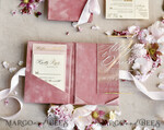 WEDDING INVITATIONS plexi acrylic mirror velvet Cover Clear Wedding Invitations, Elegant blush pink Wedding Cards,  Acrylic Wedding Invites, Mirror Gold Plexi Invitation Suite31