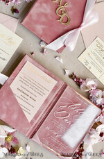 WEDDING INVITATIONS plexi acrylic mirror velvet Cover Clear Wedding Invitations, Elegant blush pink Wedding Cards,  Acrylic Wedding Invites, Mirror Gold Plexi Invitation Suite31
