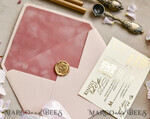 WEDDING INVITATIONS plexi acrylic mirror velvet Cover Clear Wedding Invitations, Elegant blush pink Wedding Cards,  Acrylic Wedding Invites, Mirror Gold Plexi Invitation Suite31