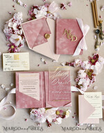 WEDDING INVITATIONS plexi acrylic mirror velvet Cover Clear Wedding Invitations, Elegant blush pink Wedding Cards,  Acrylic Wedding Invites, Mirror Gold Plexi Invitation Suite31