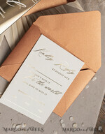 WEDDING INVITATIONS plexi acrylic mirror Fall Mirror gold Wedding Invitations, Elegant Terracotta Wedding Cards, Burnt orange Acrylic  Wedding Invites, Mirror Gold Plexi Wedding Invitation Suite35