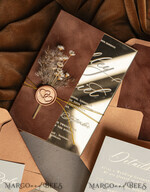 WEDDING INVITATIONS plexi acrylic mirror Fall Mirror gold Wedding Invitations, Elegant Terracotta Wedding Cards, Burnt orange Acrylic  Wedding Invites, Mirror Gold Plexi Wedding Invitation Suite35