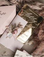WEDDING INVITATIONS plexi acrylic mirror Luxury Mirror gold Wedding Invitations, Elegant Blush Pink Wedding Cards, Glamour Acrylic  Wedding Invites, Clear Plexi Wedding Invitation Suite18