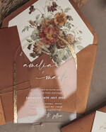 WEDDING INVITATIONS plexi acrylic mirror Fall Terracotta Clear Arched Wedding Invitations, Autumn Elegant Garden Wedding Cards, Burnt Orange Acrylic transparent  Wedding Invites,  Arch Plexi Wedding Invitation Suite20