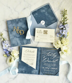 WEDDING INVITATIONS plexi acrylic mirror velvet Cover Clear Wedding Invitations, Elegant dusty blue Wedding Cards,  Acrylic Wedding Invites, Mirror Gold Plexi Invitation Suite25