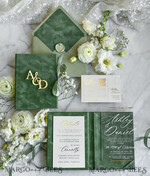 WEDDING INVITATIONS plexi acrylic mirror velvet Cover Clear Wedding Invitations, Elegant sage green Wedding Cards,  Acrylic Wedding Invites, Mirror Gold Plexi Invitation Suite14