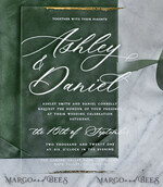 WEDDING INVITATIONS plexi acrylic mirror velvet Cover Clear Wedding Invitations, Elegant sage green Wedding Cards,  Acrylic Wedding Invites, Mirror Gold Plexi Invitation Suite14