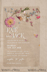 WEDDING INVITATIONS plexi acrylic mirror Blush Pink Clear real flowers Wedding Invitations, Elegant Garden  pampass gras Wedding Cards, Velvet  transparent  Wedding Invites,  Wedding Invitation Suite18