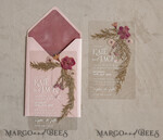 WEDDING INVITATIONS plexi acrylic mirror Blush Pink Clear real flowers Wedding Invitations, Elegant Garden  pampass gras Wedding Cards, Velvet  transparent  Wedding Invites,  Wedding Invitation Suite12