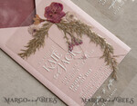 WEDDING INVITATIONS plexi acrylic mirror Blush Pink Clear real flowers Wedding Invitations, Elegant Garden  pampass gras Wedding Cards, Velvet  transparent  Wedding Invites,  Wedding Invitation Suite12