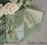 WEDDING INVITATIONS plexi acrylic mirror Sage Green Clear Arched Wedding Invitations, Elegant Garden Wedding Cards, Greenery Acrylic transparent  Wedding Invites,  Arch Plexi Wedding Invitation Suite22