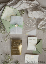 WEDDING INVITATIONS plexi acrylic mirror Ivory Beaded Wrapping Wedding Invitations, Elegant Clear Acrylic Wedding Cards, Plexi Transparent Wedding Invites, Wedding Invitation Suite with Pearls27