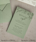 WEDDING INVITATIONS plexi acrylic mirror Sage Green Mirror gold Wedding Invitations, Elegant Garden Wedding Cards, Greenery Acrylic  Wedding Invites, Mirror Gold Plexi Wedding Invitation Suite28