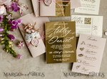 WEDDING INVITATIONS plexi acrylic mirror Gold Mirror Acrylic Wedding Invitations – Luxury Plexiglass Wedding Invitation Suite with Wax Seal & QR RSVP23