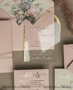 WEDDING INVITATIONS plexi acrylic mirror Blush Pink Clear Arched Wedding Invitations, Elegant Garden Wedding Cards, Nude Acrylic transparent  Wedding Invites,  Arch Plexi Wedding Invitation Suite32